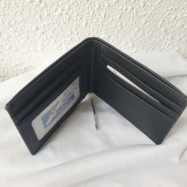 가죽 머니클립 지갑 블랙 11.5x8.5cm 1개