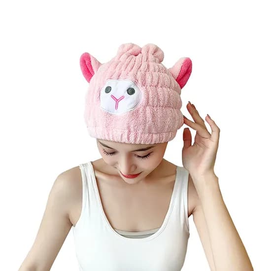 양머리수건 드라이타올 극세사 머릿수건 핑크 1개