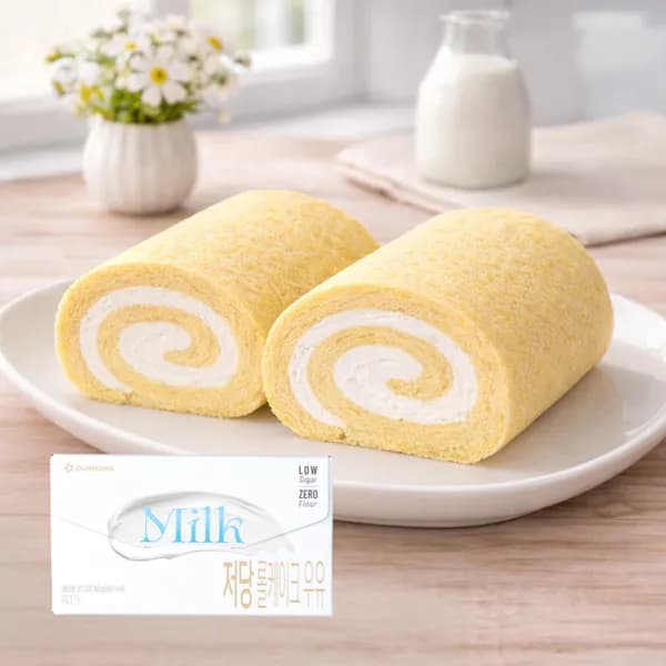 아워홈 저당 NO밀가루 쁘띠 롤케이크 우유 165g 2개