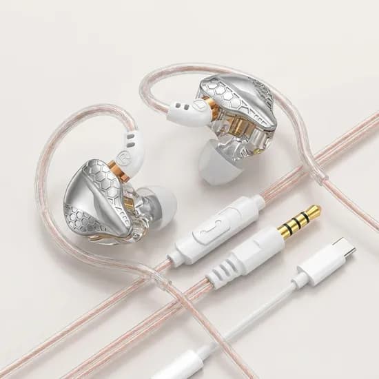 디보이스 HE-S60 3.5mm 4극 고음질 인이어 이어폰 화이트