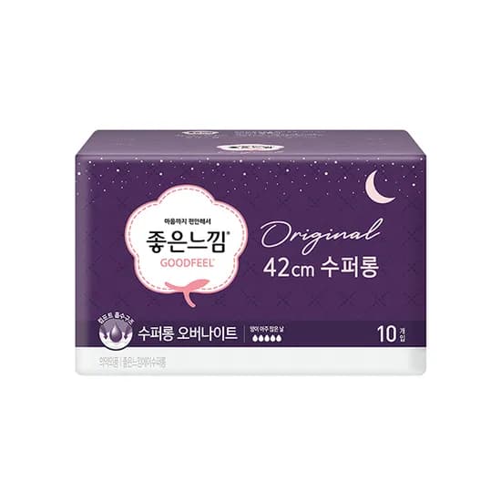 좋은느낌 오리지널 수퍼롱 오버나이트 생리대 10매 3팩 15,400원