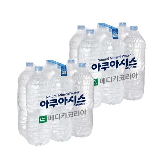 아쿠아시스 생수, 무라벨, 2L, 12개