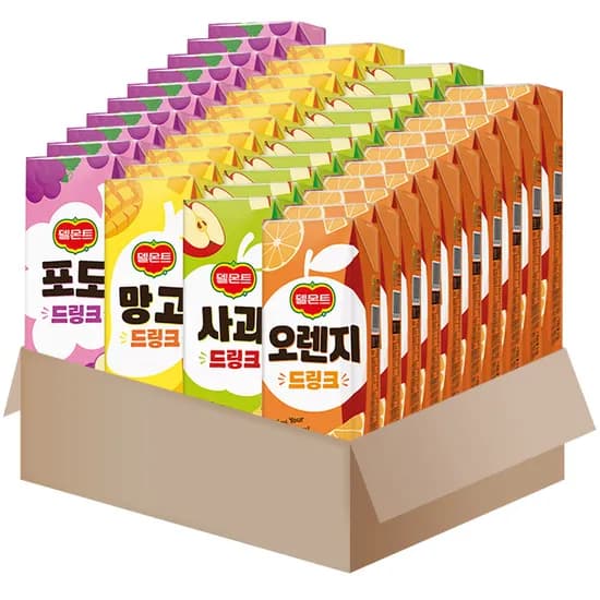 델몬트 드링크팩 오렌지 10개 외 3종 190ml 총 40개