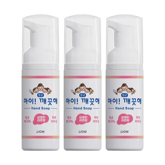 아이깨끗해 향균 폼 휴대용 핸드 솝, 레몬향, 50ml, 3개