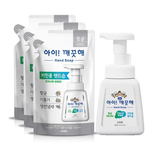 아이깨끗해 핸드워시 키친, 본품, 250ml, 1개 + 리필, 200ml, 3개