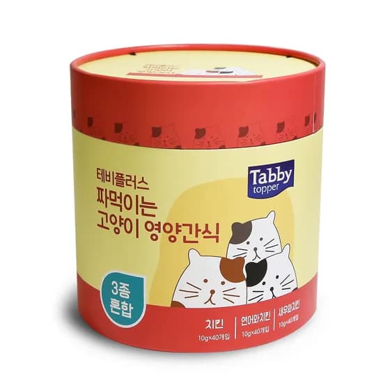 테비플러스 짜먹이는 고양이 영양간식, 치킨/연어와치킨/새우와치킨, 10g, 120개