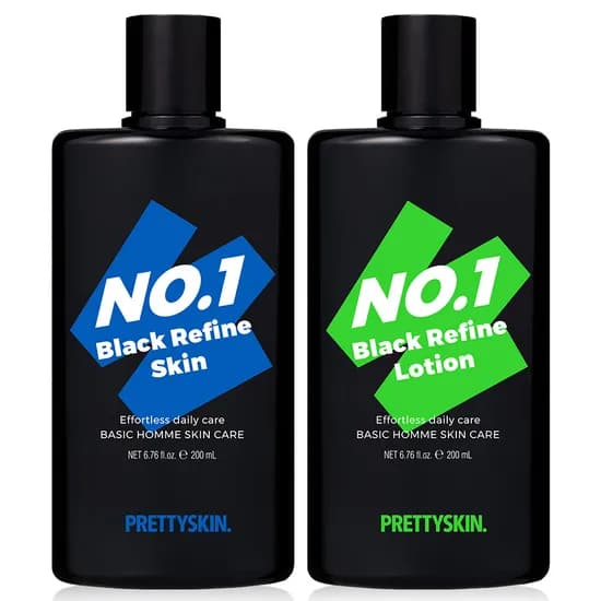 프리티스킨 넘버원 블랙 스킨 로션 2종세트 200ml 2개 1세트