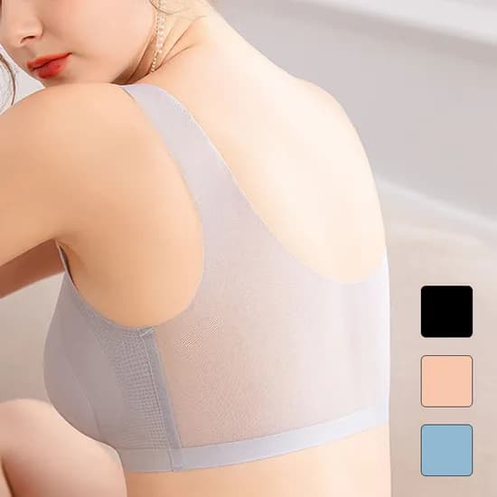 코리본 심리스 메쉬 브라 여름 브라렛, 그레이, 2XL, 1개