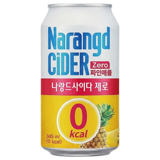 나랑드사이다 제로 파인애플, 345ml, 24개