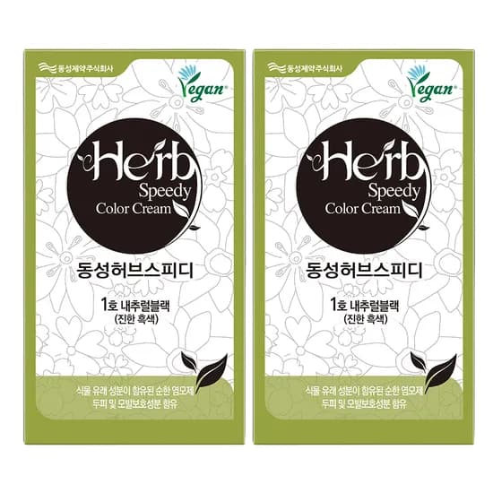 동성제약 허브 스피디 칼라크림 1호 내추럴블랙 2개