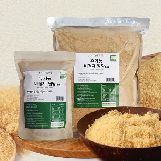 자연정미 유기농 미네랄 비정제 원당 2kg 1개