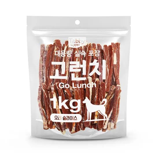 테비 고런치 강아지간식, 고런치 오리슬라이스, 1kg, 1개
