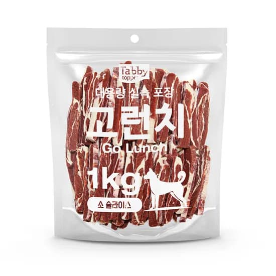 테비 고런치 대용량 강아지간식, 소고기슬라이스, 1kg, 1개
