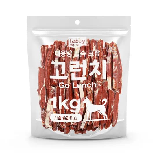 테비 고런치 강아지간식, 고런치 사슴슬라이스, 1kg, 1개