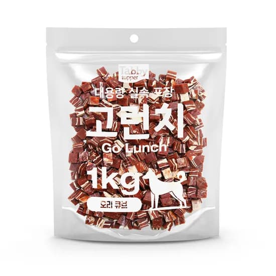 테비 고런치 강아지간식, 고런치 오리큐브, 1kg, 1개