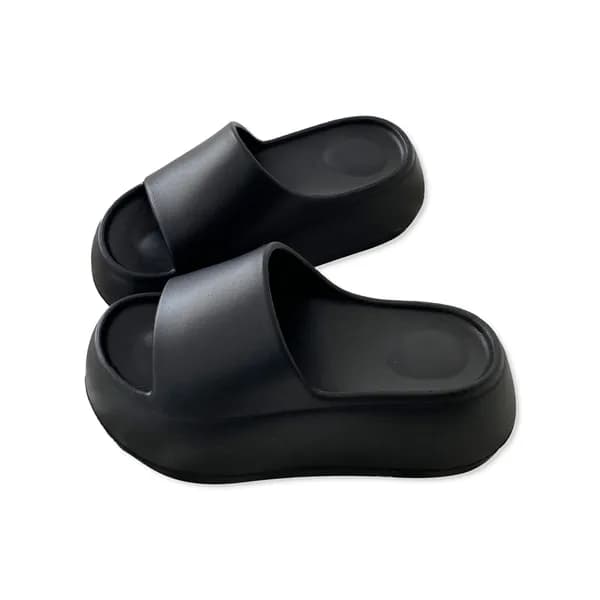 MASUN 키높이 6CM 쿠션 사무실 통굽 슬리퍼 블랙 240mm 1개