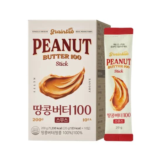 그레인랩 땅콩버터100 스무스, 20g, 10포, 1박스