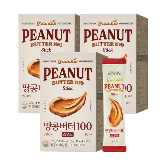 그레인랩 땅콩버터100 스무스 20g 10포 3박스