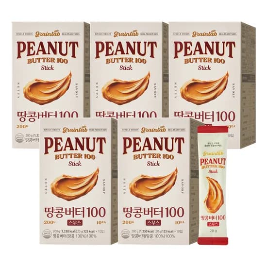 그레인랩 땅콩버터100 스무스 20g 10포 5박스