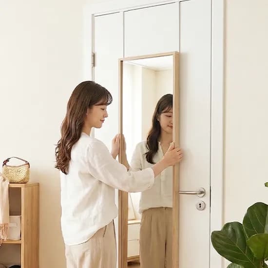 헤이몰리 나비드 문걸이 전신거울, 400, 메이플 , 1개