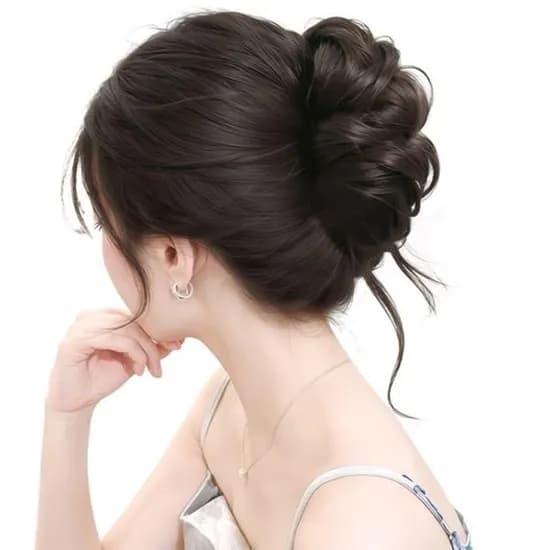 똥머리 도넛링 집게핀 블랙 1개