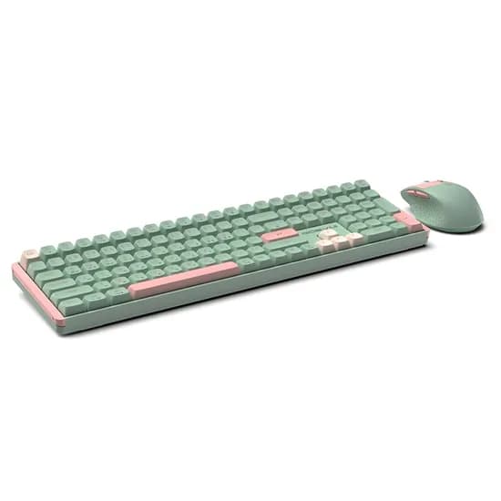 지데빌 하이엔드 무선 기계식 키보드 마우스 세트, MK850W, 민트, 일반형