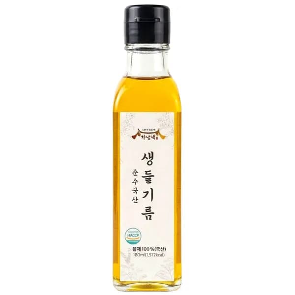 하남댁 순수국산 저온압착 생들기름 180ml 1병