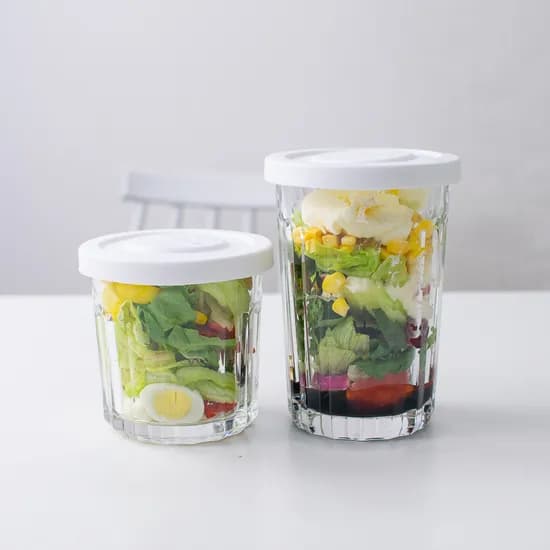 실리콘 뚜껑 밀폐 유리병 밀프랩 샐러드 보틀 550ml 1개