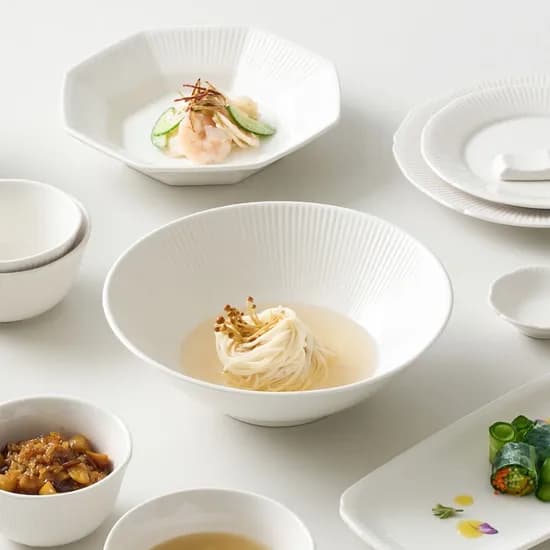 윤도자기 순백 넓은면기, 화이트, 2개