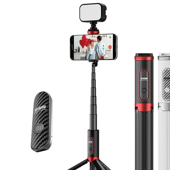 셀루미 퀵 쉐어링 블루투스 셀카봉 삼각대 SEL-LT910SE 블랙레드 1개