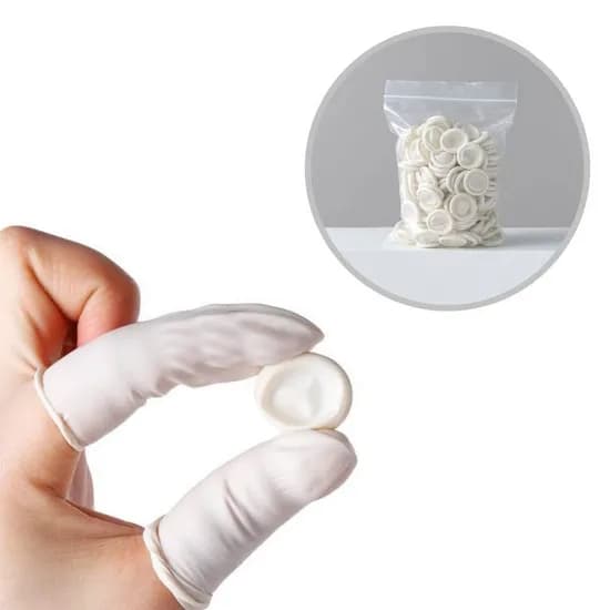 RizPick 라텍스 손가락 골무, 화이트, 100P, 1개