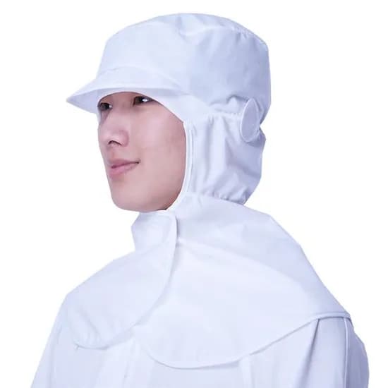 올리브가운 귀고리어깨덮는 HACCP 위생모자, 화이트, 1개