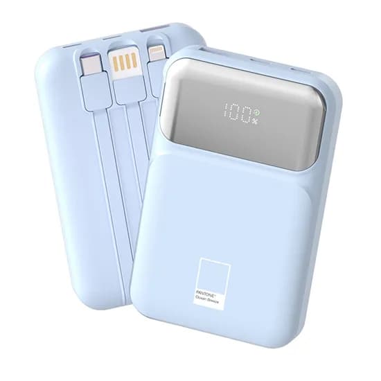 팬톤 이어맥 빌트인 케이블 보조배터리 PD 22.5W 10000mAh 블루 PGB-20