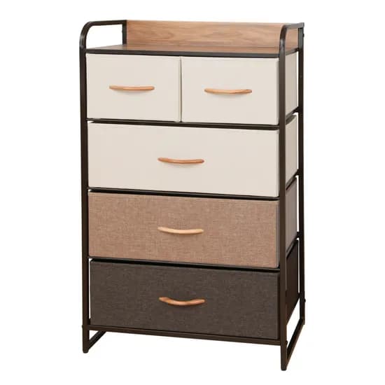 엑스코아 패브릭 원목 서랍장 브라운 계열 혼합 58cm 4단
