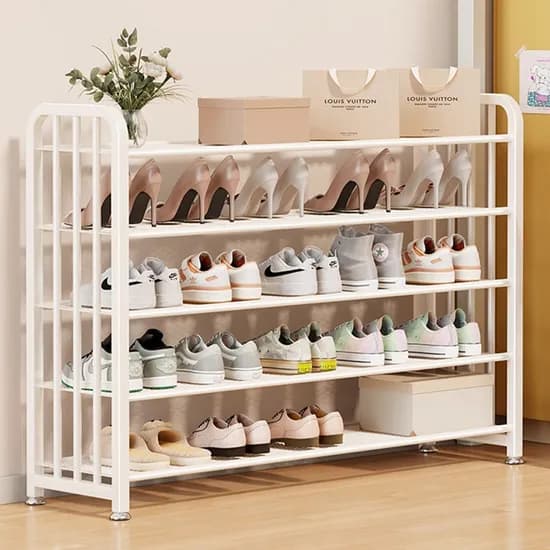 땡스리빙 5단 철제 신발 정리 선반 블랙 80cm 1개