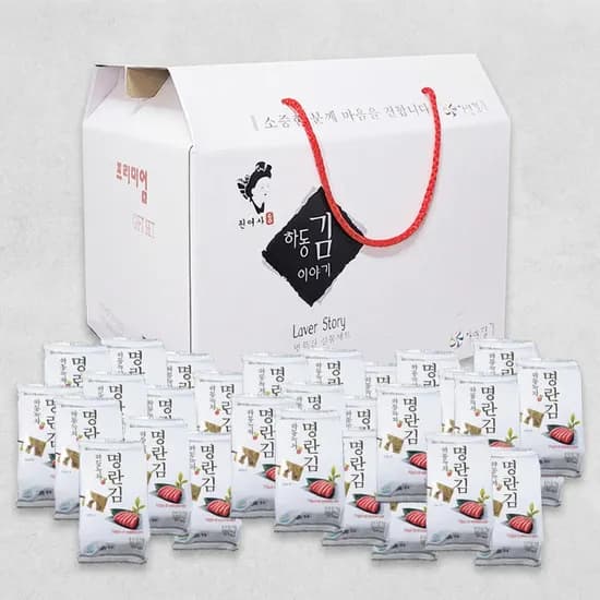 자연향기 하동녹차 명란김 선물세트 6g 36봉 1개