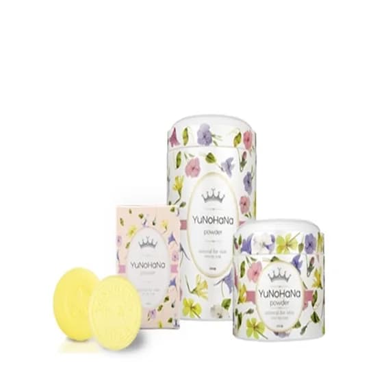 유노하나 파우더 미네랄 포 스킨, 1kg, 1개 + 유자비누, 100g, 2개 + 파우더파우치, 1개, 4개, 1세트