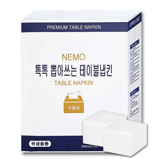 에버클린 네모 톡톡 뽑아쓰는 테이블 냅킨, 흰색, 10000매입, 1박스