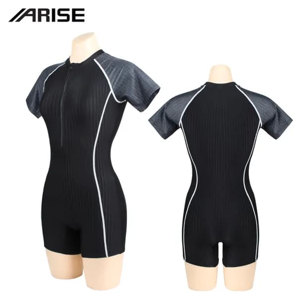 ARISE 여성 반신 지퍼 실내수영복 ASIW115HZ 블랙 95 1개