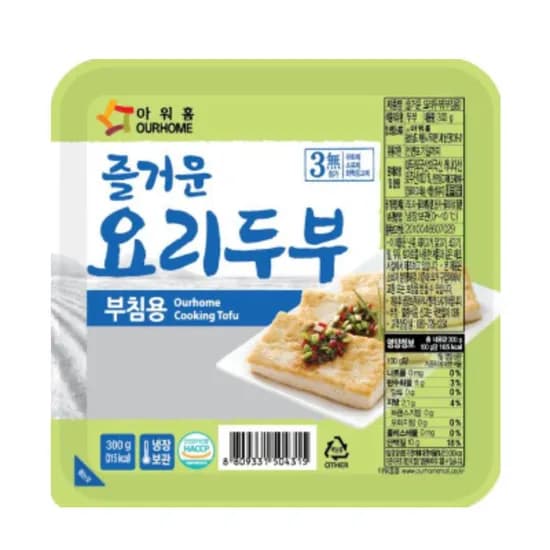 아워홈 즐거운 요리두부 부침용 300g 10개