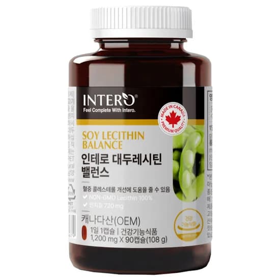 인테로 대두레시틴 밸런스 1200mg 90캡슐 1병