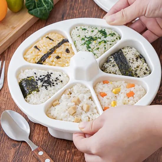 심플아이콘 6구 삼각김밥 메이커, 크림, 1개