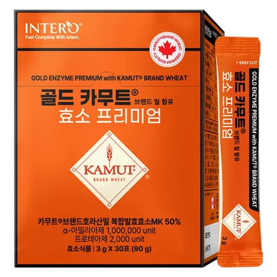 인테로 골드 카무트 브랜드밀 함유 효소 프리미엄 3g 30포 1박스
