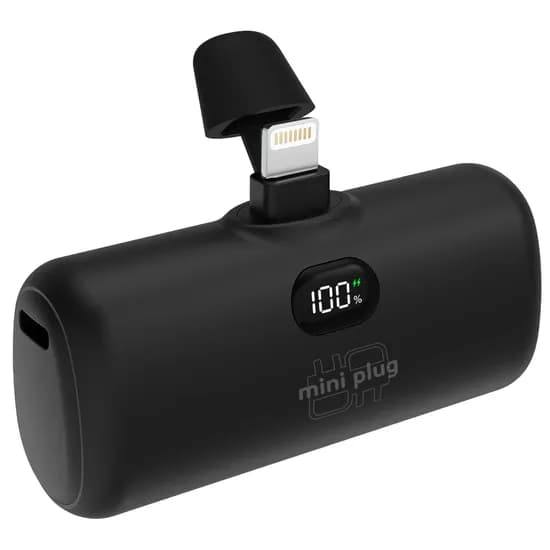미니플러그 도킹형 미니 보조배터리 EB612, 5000mAh, 8핀, 블랙, 1개