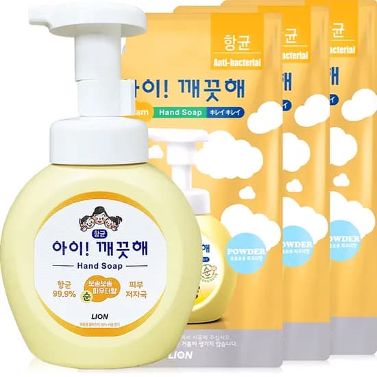 아이깨끗해 순 용기 핸드워시, 250ml, 1개 + 200ml, 3개