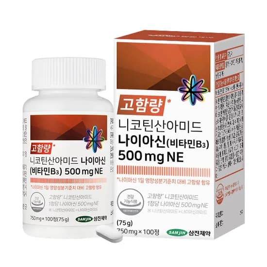 삼진제약 니코틴산아미드 나이아신 비타민B3 500mg NE 100정 1개