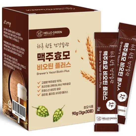 헬로우그린 맥주효모 비오틴플러스 환 스틱 3g 30포 1개
