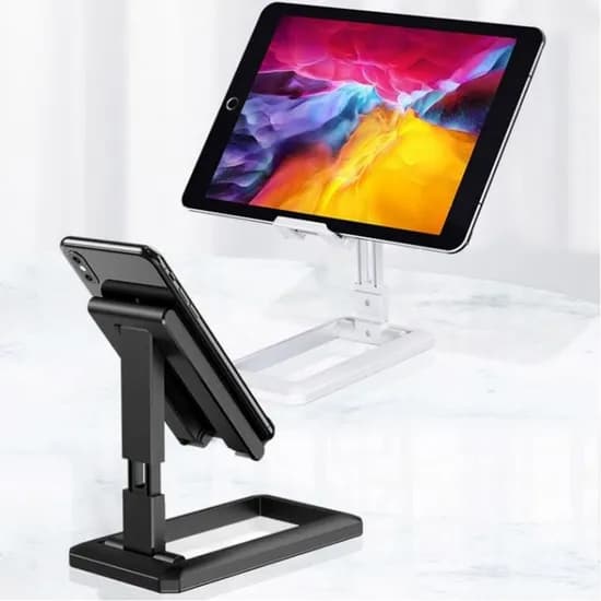 탁상형 접이식 스마트폰 태블릿PC 거치대, 화이트, 1개