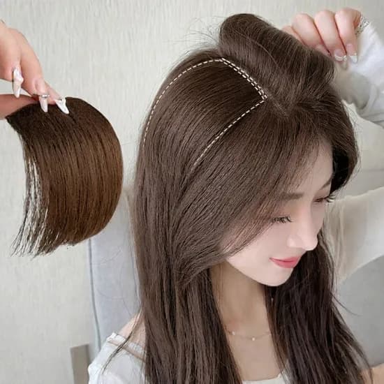 볼륨 리프팅 가발 머리핀, 라이트브라운, 2개