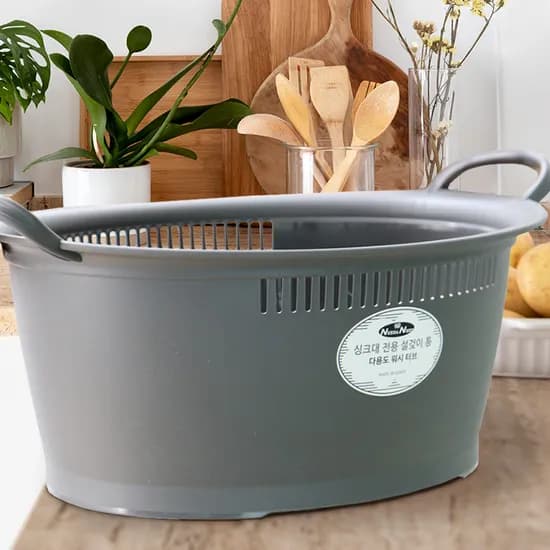 물빠짐 설거지통, 그레이, 7L, 1개